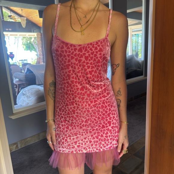 Betsey Johnson Dresses & Skirts - Betsey Johnson Pink Heart Mini Dress